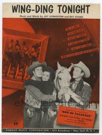 5h387 SON OF PALEFACE sheet music '52 Roy Rogers, Trigger, Hope, Jane Russell, Wing-Ding Tonight!
