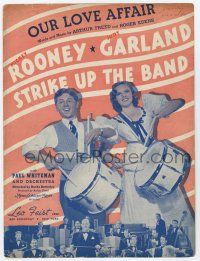 5h401 STRIKE UP THE BAND sheet music '40 Mickey Rooney & Judy Garland with drums, Our Love Affair!