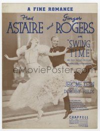 5h406 SWING TIME sheet music '36 Fred Astaire & Ginger Rogers, Jerome Kern, A Fine Romance!