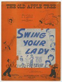 5h407 SWING YOUR LADY sheet music '38 Humphrey Bogart at his very lowest point, The Old Apple Tree
