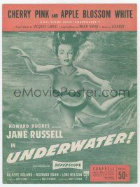 5h428 UNDERWATER sheet music '55 sexy diver Jane Russell, Cherry Pink & Apple Blossom White!