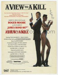 5h431 VIEW TO A KILL sheet music '85 art of James Bond & Grace Jones by Goozee, the title song!