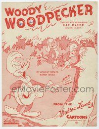 5h442 WOODY WOODPECKER sheet music '48 featured by Kay Kyser, from the Walter Lantz cartoons!