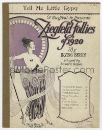 5h451 ZIEGFELD FOLLIES OF 1920 sheet music '20 Florenz Ziegfeld, sexy art. Tell Me Little Gypsy!