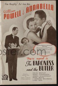5h474 BARONESS & THE BUTLER English pressbook '38 romantic images of William Powell & Annabella!