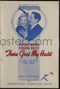 5h938 THERE GOES MY HEART English pressbook '38 great images of Fredric March & Virginia Bruce!