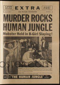 5h030 HUMAN JUNGLE herald '54 Gary Merrill, sexy Jan Sterling, murder rocks human jungle!