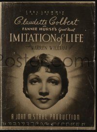 5h032 IMITATION OF LIFE herald '34 Claudette Colbert, Warren William, written by Fannie Hurst!