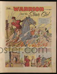 5h054 WARRIOR & THE SLAVE GIRL herald '59 cool 4-page color comic strip, Italian epic!