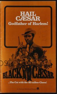 5h489 BLACK CAESAR pressbook '73 AIP blaxploitation, Fred Williamson is the Godfather of Harlem!
