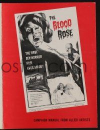 5h503 BLOOD ROSE pressbook '70 La rose ecorchee, first sex-horror film ever made, wild images!