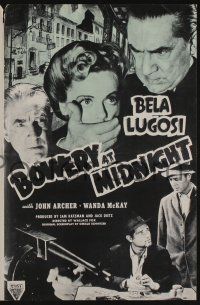 5h506 BOWERY AT MIDNIGHT pressbook R50s Bela Lugosi, John Archer, Wanda McKay, Tom Neal!