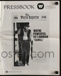 5h523 CAHILL pressbook '73 classic United States Marshall big John Wayne, w/ revised ad campaign!