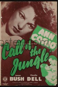 5h524 CALL OF THE JUNGLE pressbook '44 wonderful super close up art of sexy exotic Ann Corio!