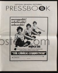 5h536 CHINESE CONNECTION pressbook '73 great images of kung fu master Bruce Lee!