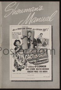 5h556 CURTAIN CALL AT CACTUS CREEK pressbook '50 Donald O'Connor,Gale Storm,riot on western frontier
