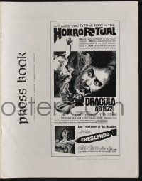 5h588 DRACULA A.D. 1972/CRESCENDO pressbook '72 Hammer double-bill, Horroritual!!