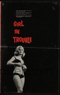 5h643 GIRL IN TROUBLE pressbook '63 farmer's daughter goes to the city & becomes a stripper!