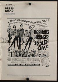 5h672 HOLD ON pressbook '66 rock & roll, great full-length image of Herman's Hermits performing!