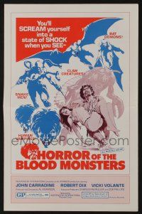 5h677 HORROR OF THE BLOOD MONSTERS pressbook '70 Al Adamson, Gray Morrow sci-fi artwork!