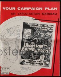 5h701 INVASION OF THE ANIMAL PEOPLE pressbook '62 John Carradine, monsters walk the Earth!
