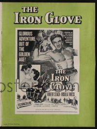 5h703 IRON GLOVE pressbook '54 art of barechested Robert Stack wielding the fist all Europe feared!