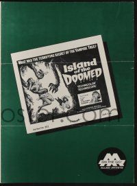 5h705 ISLAND OF THE DOOMED pressbook '66 Cameron Mitchell, art of wacky vampire tree & sexy girl!