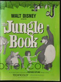 5h720 JUNGLE BOOK pressbook '67 Walt Disney cartoon classic, with cool comic strip supplement!