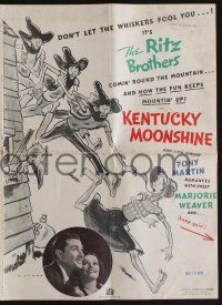 5h723 KENTUCKY MOONSHINE pressbook '37 wacky art of the Ritz Brothers as hillbillies by P. Webb!