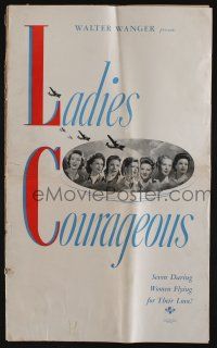 5h736 LADIES COURAGEOUS pressbook '44 airplane factory worker Loretta Young, Diana Barrymore