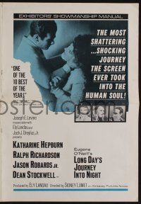 5h757 LONG DAY'S JOURNEY INTO NIGHT pressbook '63 Katharine Hepburn, Ralph Richardson, Lumet