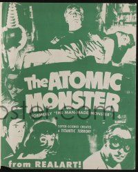 5h778 MAN MADE MONSTER pressbook R53 The Atomic Monster Lon Chaney Jr. has the touch of death!