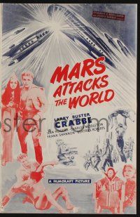 5h786 MARS ATTACKS THE WORLD pressbook R50 Buster Crabbe as Flash Gordon, cool sci-fi images!