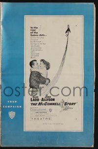 5h791 McCONNELL STORY pressbook '55 Alan Ladd is America's first triple jet ace, June Allyson!