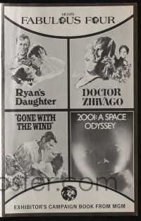 5h796 MGM'S FABULOUS FOUR pressbook '71 Ryan's Daughter, 2001, Doctor Zhivago & Gone With the Wind!