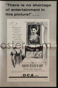 5h798 MILLER'S BEAUTIFUL WIFE pressbook '57 Vittorio De Sica, many images of sexy Sophia Loren!