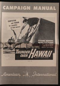 5h814 NAKED PARADISE pressbook R60 art of sexy falling Beverly Garland, Thunder Over Hawaii!