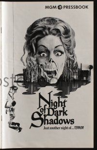 5h821 NIGHT OF DARK SHADOWS pressbook '71 freaky art of the woman hung as a witch 200 years ago!