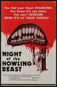 5h822 NIGHT OF THE HOWLING BEAST pressbook '77 Paul Naschy, art of teeth & sexy girls in bondage!