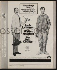 5h825 ODD COUPLE pressbook '68 best friends Walter Matthau & Jack Lemmon, McGinnis art!