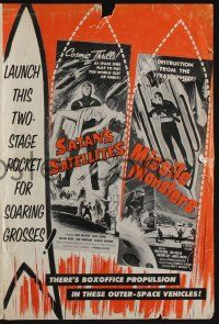 5h878 SATAN'S SATELLITES/MISSILE MONSTERS pressbook '58 cool outer-space double feature!