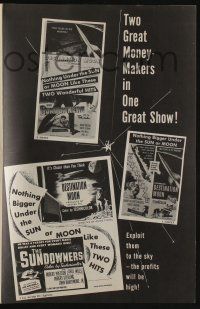 5h923 SUNDOWNERS/DESTINATION MOON pressbook '54 western/sci-fi double-bill, show of shows!