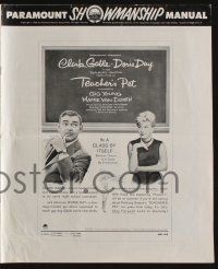 5h930 TEACHER'S PET pressbook '58 teacher Doris Day, pupil Clark Gable, sexy Mamie Van Doren