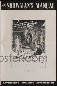 5h941 THING THAT COULDN'T DIE pressbook '58 great artwork of monster holding its own severed head!