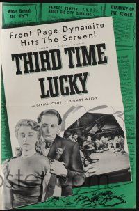5h942 THIRD TIME LUCKY pressbook '48 Glynis Johns is Dermot Walsh's charm to win at gambling!