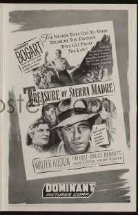 5h957 TREASURE OF THE SIERRA MADRE pressbook R56 Humphrey Bogart, Holt & Walter Huston, classic!