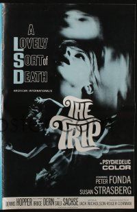 5h958 TRIP pressbook '67 AIP, written by Jack Nicholson, LSD, wild sexy psychedelic drug image!