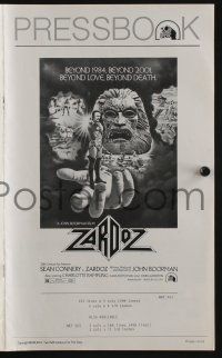 5h999 ZARDOZ pressbook '74 fantasy art of Sean Connery, who has seen the future and it doesn't work!