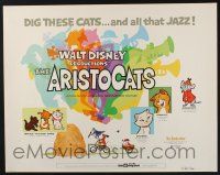 5j444 ARISTOCATS signed 1/2sh '71 Walt Disney feline jazz musical cartoon, great colorful art!