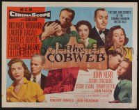 5j525 COBWEB style B 1/2sh '55 Widmark, Lauren Bacall, Charles Boyer, Gloria Grahame, Lillian Gish!